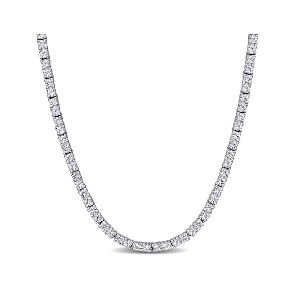 5.50 Carat (ctw) Lab-Created White Sapphire Tennis Necklace Sterling Silver